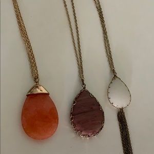 Different length oval necklaces